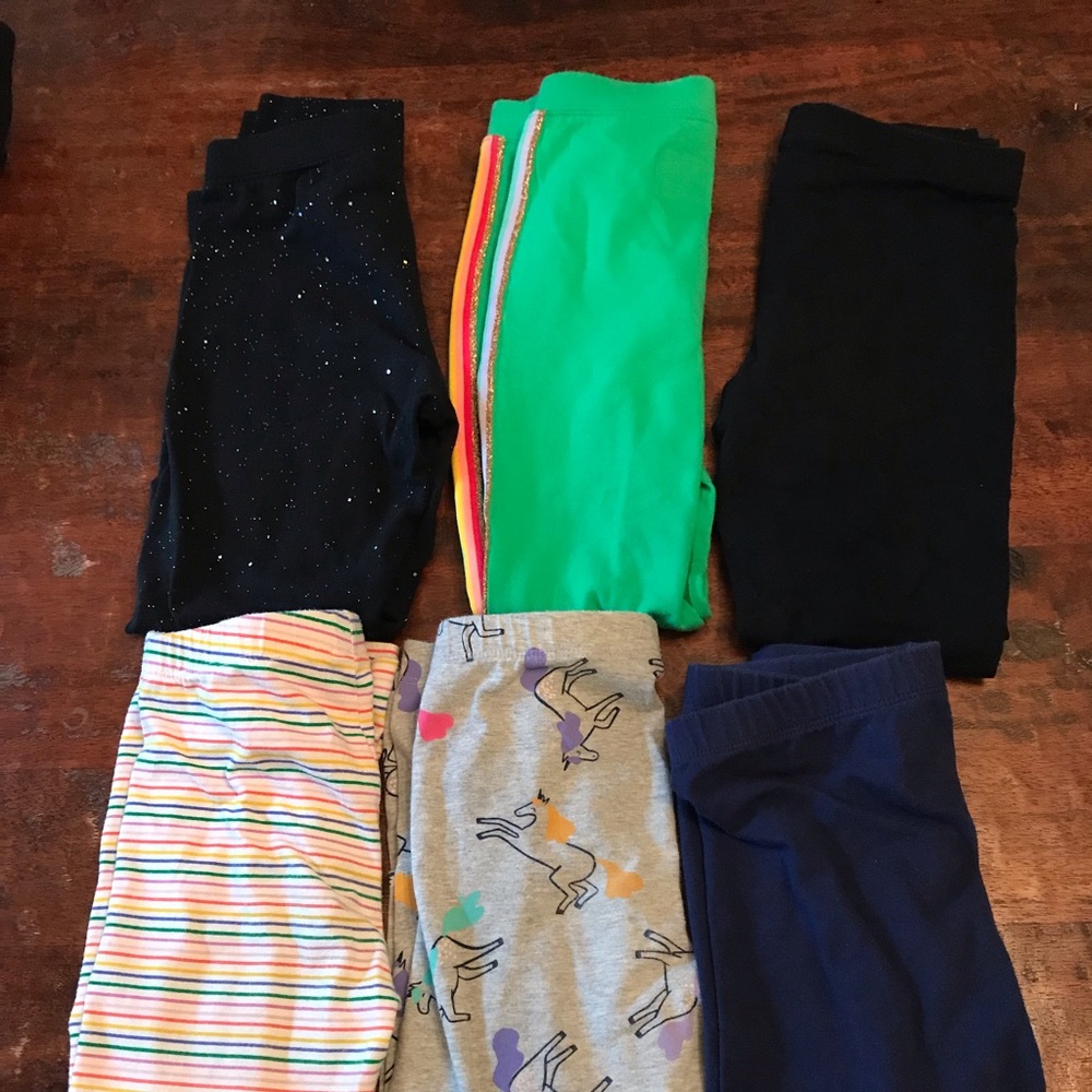 Lot of 6 girls Cat & Jack Medium 7/8 leggings.